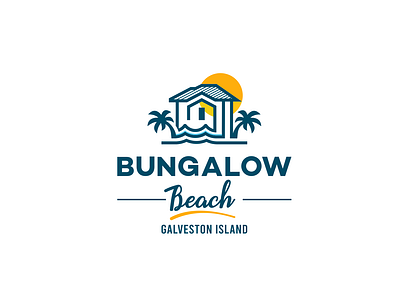 Project - Bungalow Beach Galveston Island, Resort Community beach logo branding bungalow beach galveston island house logo logo rental property resort community vacation