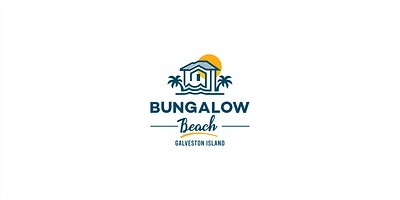 Project - Bungalow Beach Galveston Island, Resort Community beach logo branding bungalow beach galveston island house logo logo rental property resort community vacation