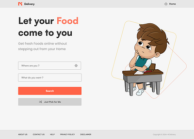 Food Delivery App Home Page food delivery app