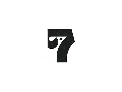 Number 7 bird typography logo for sale branding design illustration logo logo design logo designer logodesign minimalist logo minimalist logo design negative space logo