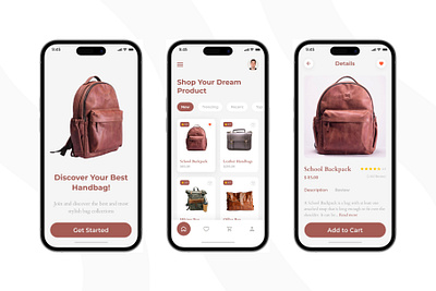 Baggies - Bag Store Mobile App UI Kit accessories app backpack bag design fashion freelance graphic design modern professional project shop simple store ui ux vector