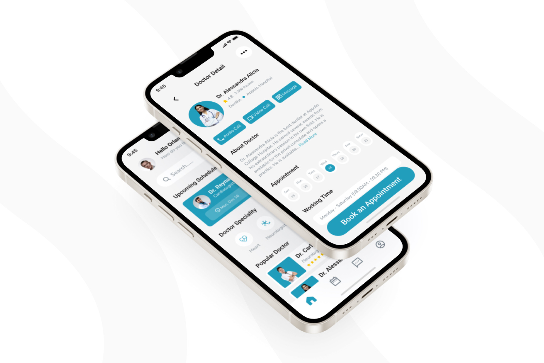 Medhic - Doctor Appointment Mobile App UI Kit app appointment branding doctor elegant graphic design health hospital medical mobile mobile app modern professional project simple trend ui ui kit ux vector
