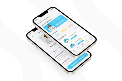 Doctora - Doctor Appointment Mobile App UI Kit app blue branding doctor freelance graphic design health hospital medical mobile mobile app modern professional project screen simple trend ui ux vector