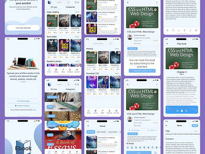E book mobile app animation mobileapp ui