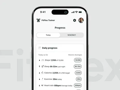 FitFlex - Progress screen animation animation app ios mobile mobile app motion graphics ui ux