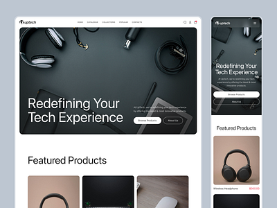 Uptech - Tech eCommerce Website UI Kit design ecommerce ecommerce website landing page tech template ui ui kit uptech ux web web design website