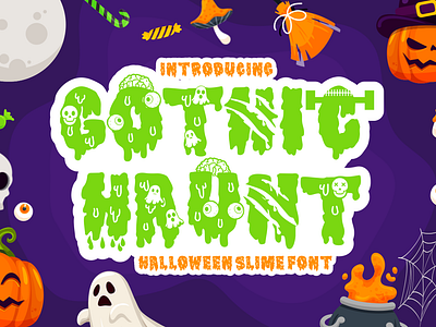 Halloween Slime Font - Gothic Haunt branding business display film fun playful greeting cards halloween horror kids logo magazines monster packaging product design quirky design scary slime spooky stickers typography