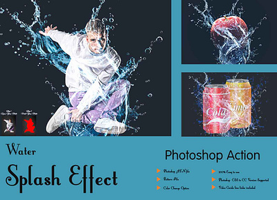 Water Splash Effect Photoshop Action retro