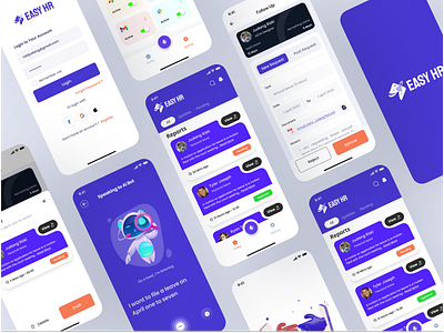EASY HR App (Chat Bot) ai bot chatbot hr mobile ui ux