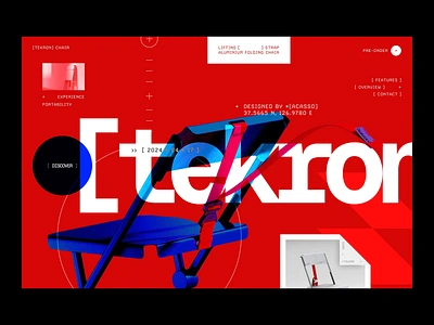 Tekron - Aluminium Folding Chair Ecommerce bold chair website designer chair ecommerce ecommerce website grid layout landing page marketplace product ecommerce product website shop typography ui ui ux ux website