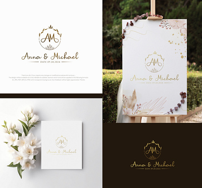 Anna & Michael Wedding Logo anna michael wedding logo branding graphic design logo