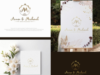 Anna & Michael Wedding Logo anna michael wedding logo branding graphic design logo