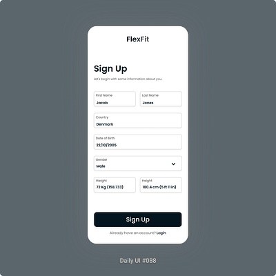 Daily UI #088 daily ui daily ui 088 design figma signup form ui uiux