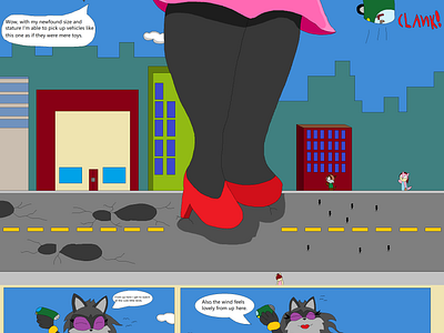 Adriana's Gigantic Growing Goof Part Two adult anthro character comic comics fantasy fox foxes furry giantess giants kaiju macro mobian oc pages sonic vixen witch witches