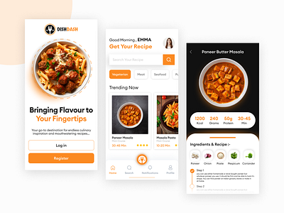 Food Recipe & Meal Planning App cooking app design cooking application meal planning app recipe app design recipe organizer app