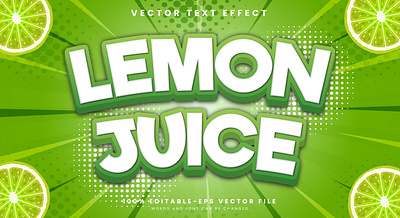 Lemon Juice 3d editable text style Template juice