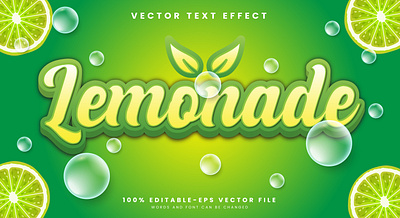 Lemonade 3d editable text style Template holiday