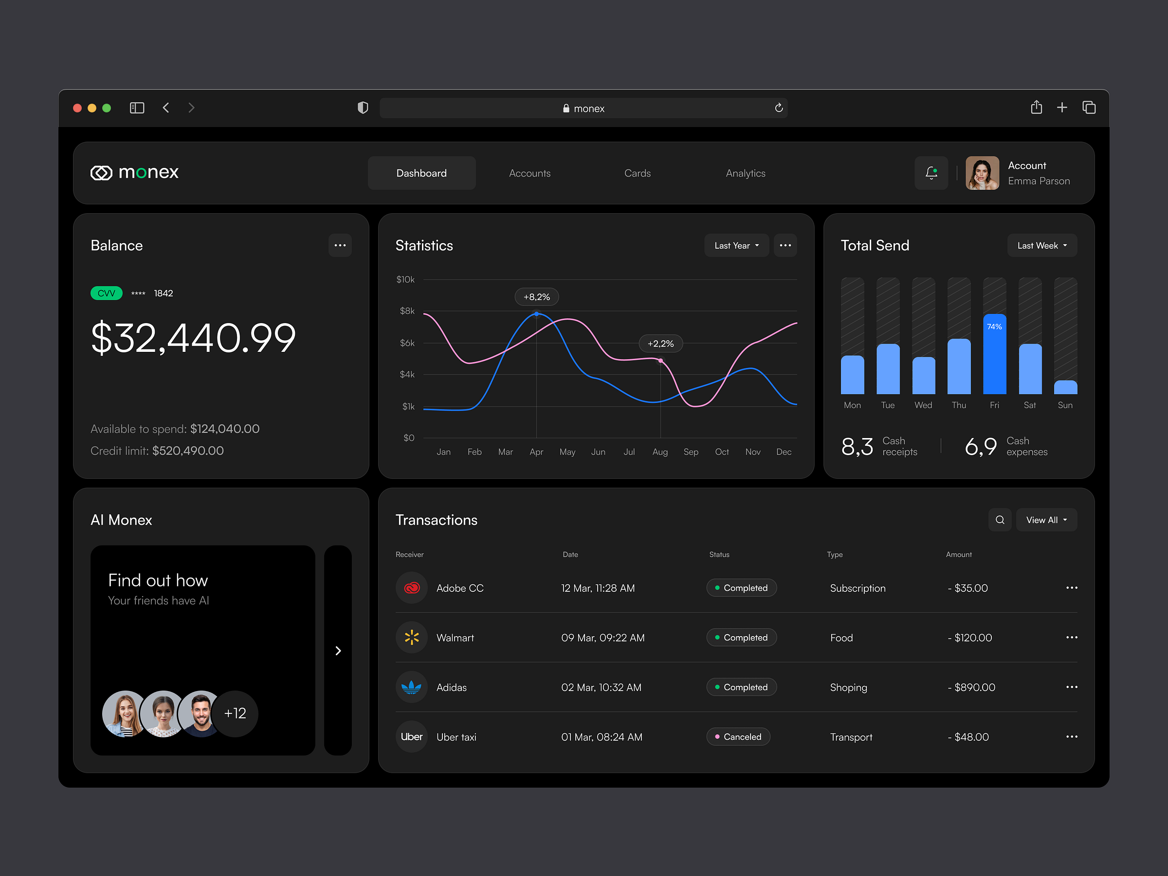 Monex - UX/UI design of the financial management platform by Outcrowd ...