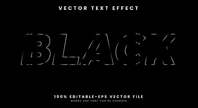 Black 3d editable text style Template exclusive