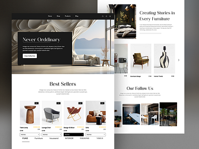 ECommerce Website Design for Furniture ai ai image e commerce eye catching graphic design interior trendy ui ui design ui inspiration uiux web web inspiration web ui web ui design website website design website inspiration website mockup