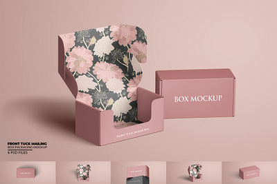 Front Tuck Mailing Box Mockup Vol.2. box branding design illustration mockup textile print