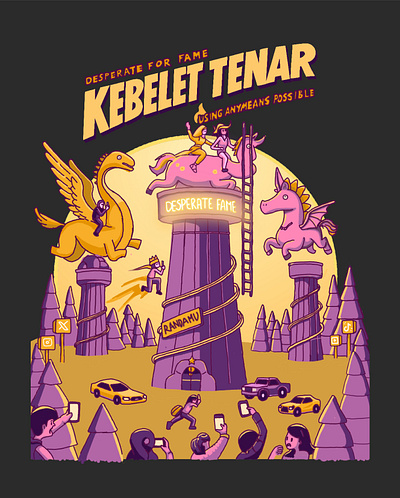 T-Shirt Illustration - Desperate for fame (Kebelet Tenar) design graphic design illustration mockup tshirt vector