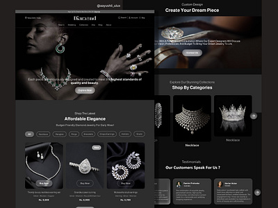 Web Design Diamond Jewelry behance branding css design developer diamond dribbble dribble figma freelancing graphic design html landingpage logo pinterest uiux web webdesign website wendesign