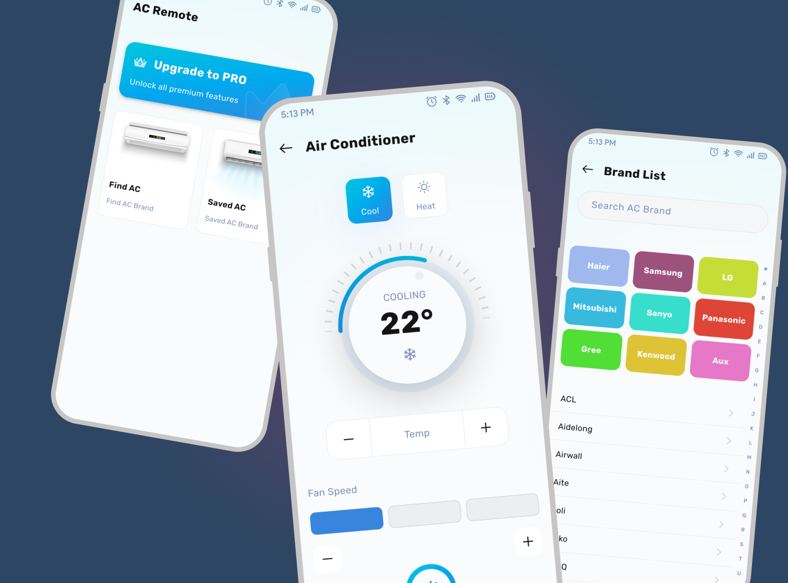 Air Conditioner Smart AC Remote Control App UI Design ac applications ac remote interface prototyping mobile apps onboarding product concept product design remote apps smart home temperature user experience design user interface design