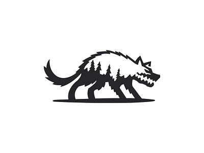 Forest Wolf Logo animal brand branding for sale forest jaws logo mark nagual design predator wolf