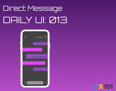 Daily UI: #013 | Direct Message | #UIX101 013 dailyui design direct message figma ui ui design uix101 user interface