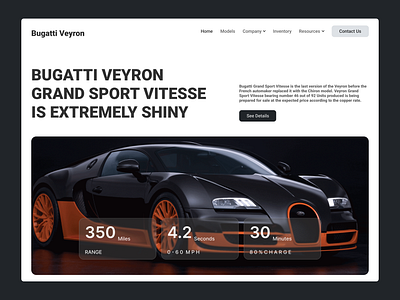 Bugatti Veyron Grand Sport Vitesse - Website ui
