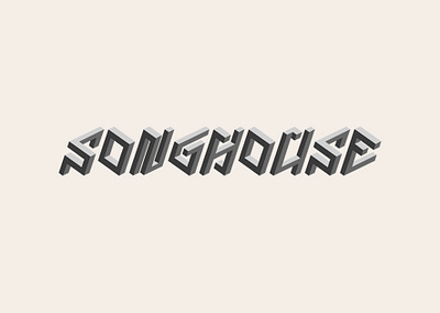 Songhouse 3d black branding cosmodrome art creative design graphic design gray house illusion lettering logo logofolio malina cosmica modern portfolio song style vector wordmark