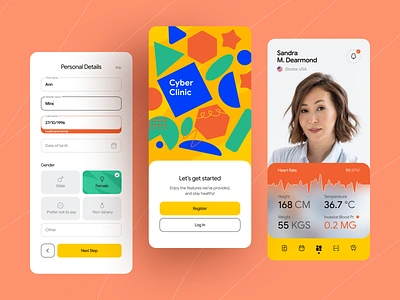 Cyber Clinic Mobile App Design app design doctor appointment health healthcare healthcare app insurance medical app medical care medical consultation app medical service medicine mobile app mobile app design schedule telemedicine ui ux