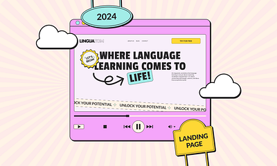 Language school Landing page design figma landing design landing page ui user interface web design website design