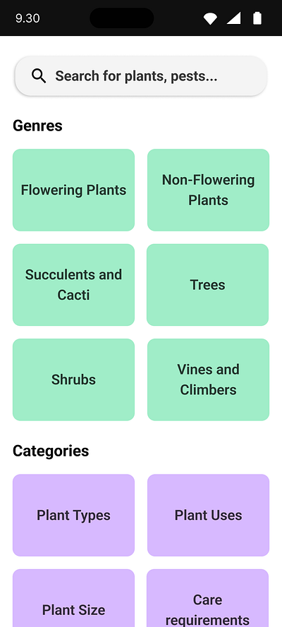 Day 99 of the Daily UI challenge on Categories app categories color dailyui design figma plants ui ux