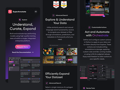 Explore Page Mobile Superannotate ai data illustration mobile product ui webdesign website