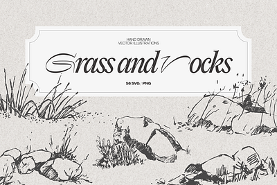 Sketches of Grass and Rocks design elements drawing grass grass drawing grass illustration rock rocks sketch