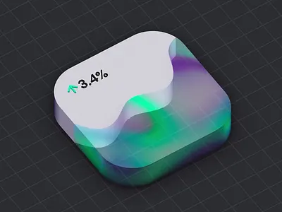 Dynamic 3D App Icon 3d app data dynamic finance glass icon noise splinetool transparent wave web
