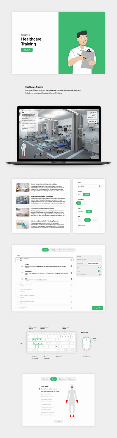 Healthcare Training 3d admin app design graphic design health medical training ui ux web