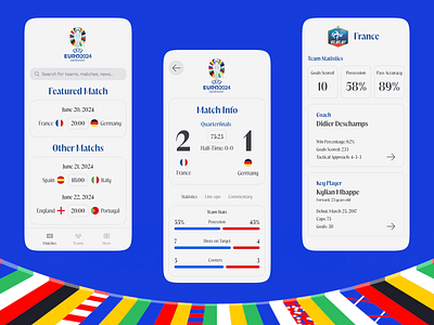 Euro 2024 Unofficial App design mobile ui ux