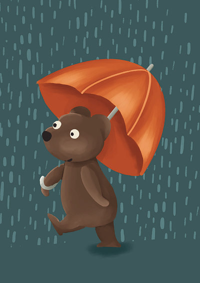 illustration of teddy bears in the rain book childrenbook illustration illustrationforkids