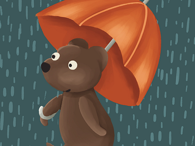 illustration of teddy bears in the rain book childrenbook illustration illustrationforkids