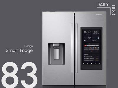 Day 83: Smart Fridge daily ui challenge food storage fridge temperature inventory management notification system recipe suggestions smart fridge smart kitchen ui design