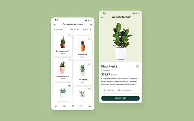 Plant Store app design e commerce ecommerce ecommerce app plants
