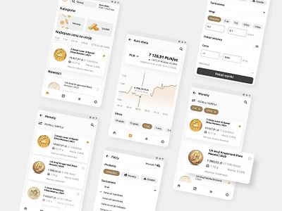 Goldpare - mobile app for gold investors app design gold investors mobile app