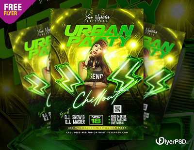 Free Flyer | Urban Night Club Music Party Flyer PSD event flyer flyer flyer psd free free flyer free psd party flyer party poster psd psd flyer