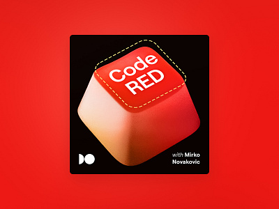 Code RED — Podcast Cover b2b podcast branding coding dash0 keycap observability opentelemetry red button tech podcast