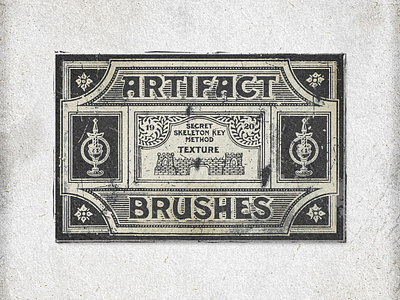 Ephemera Label ancient antique artifact box design brush kit bundle cologne esoteric fonts free fonts matchbox medieval procreate brushes product design product label retro stamp texture brushes vintage label vintage texture