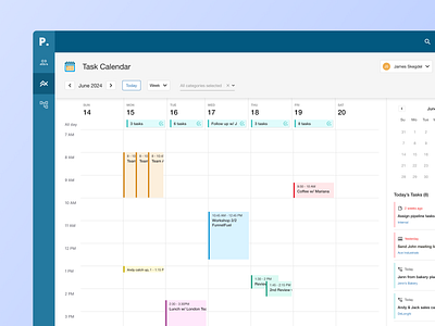 Task Calendar for B2B/B2C CRM b2b b2c branding calendar colors colour colours crm design event outlook palette saas task tasks ui ux