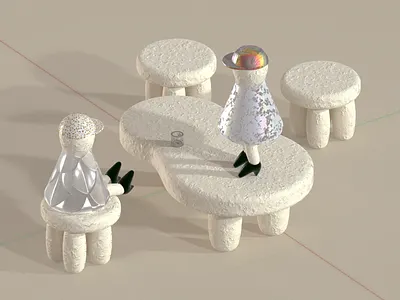 Not sure what's happening here. 3d 3ddesign branding character design furniture graphic design illustration ui